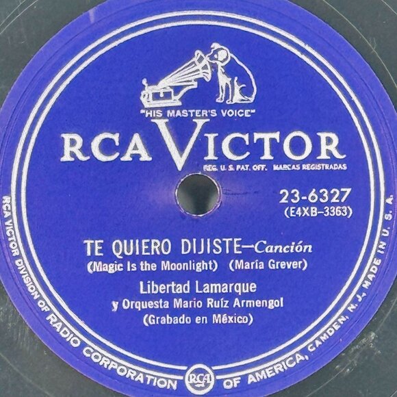 Libertad Lamarque Te Quiero Dijiste 10in Shellac 78 RPM RCA Victor 23-6327 VTG - Picture 2 of 4